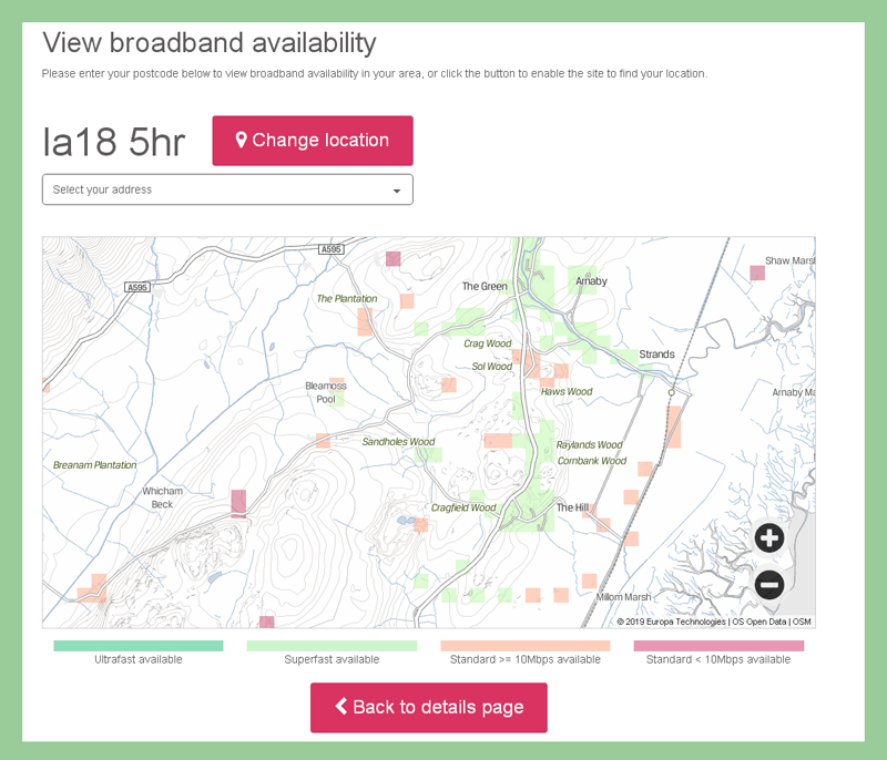 Mobile and Broadband coverage map The Green